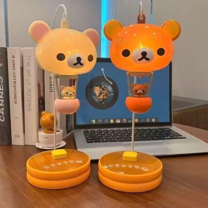 Desk Setup At Home - Lampka stołowa Rilakkuma, uroczy miś, lampka