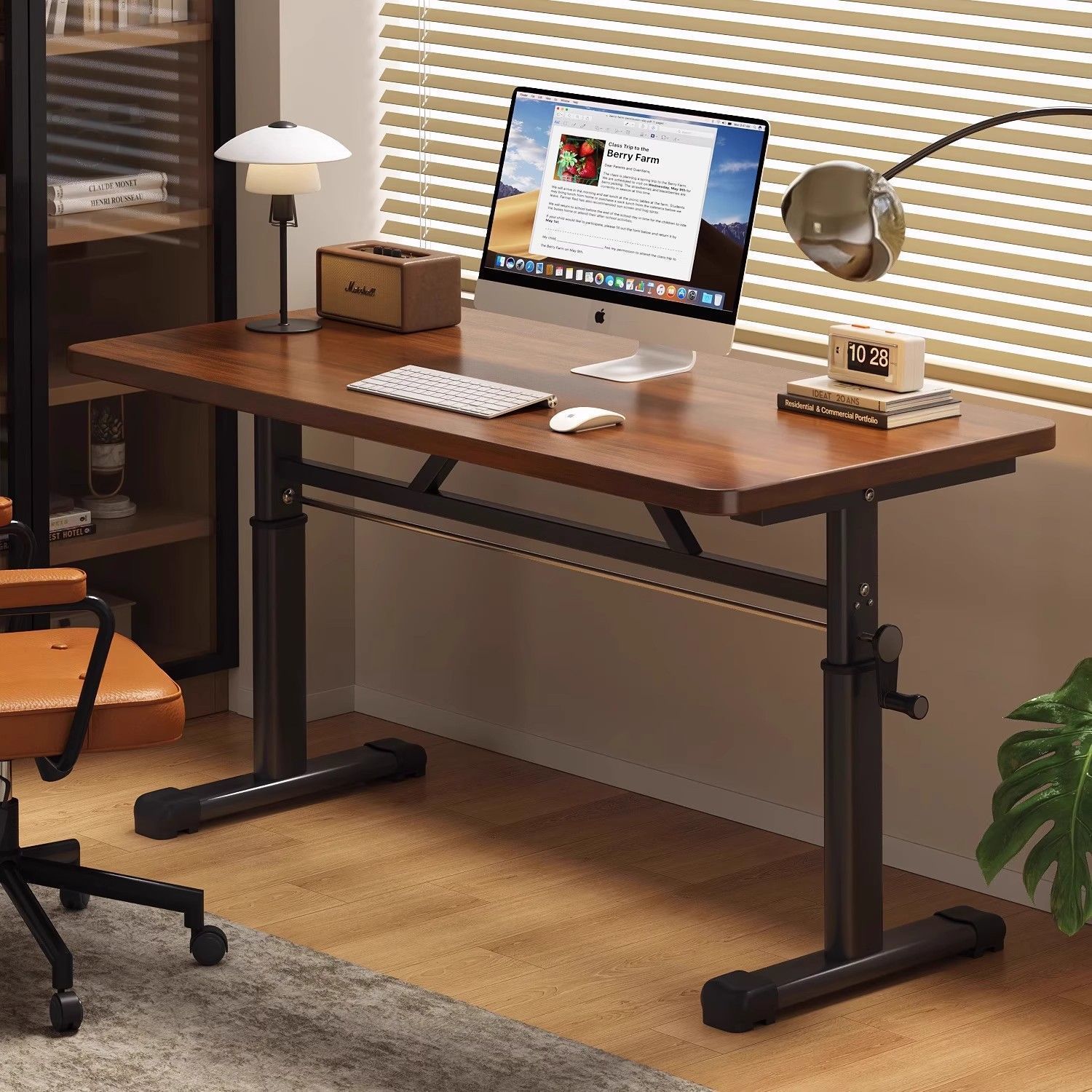 Desk Setup Ideas - Nowoczesne, proste biurko komputerowe z regulacją