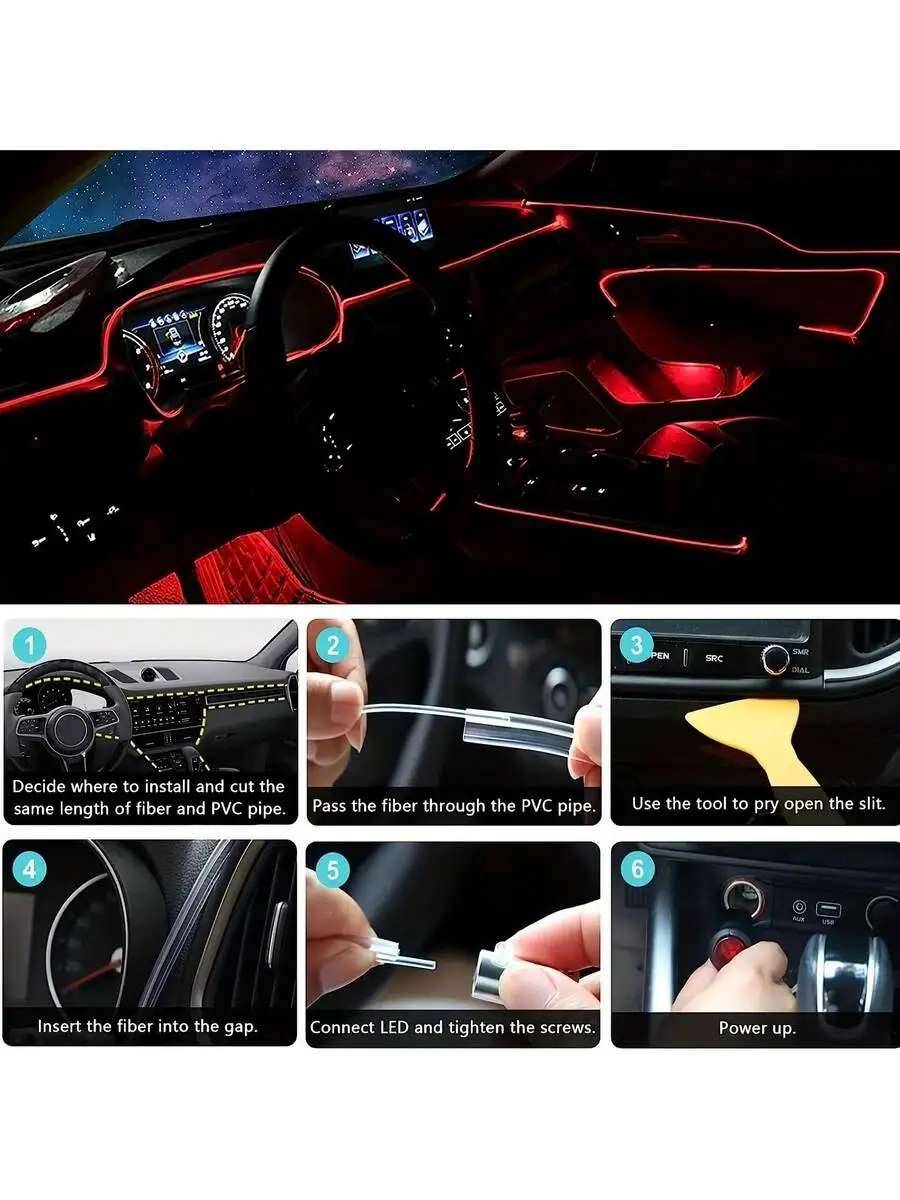 Ambient Light Bar Usb - Oświetlenie wnętrza samochodu, samochodowa listwa LED