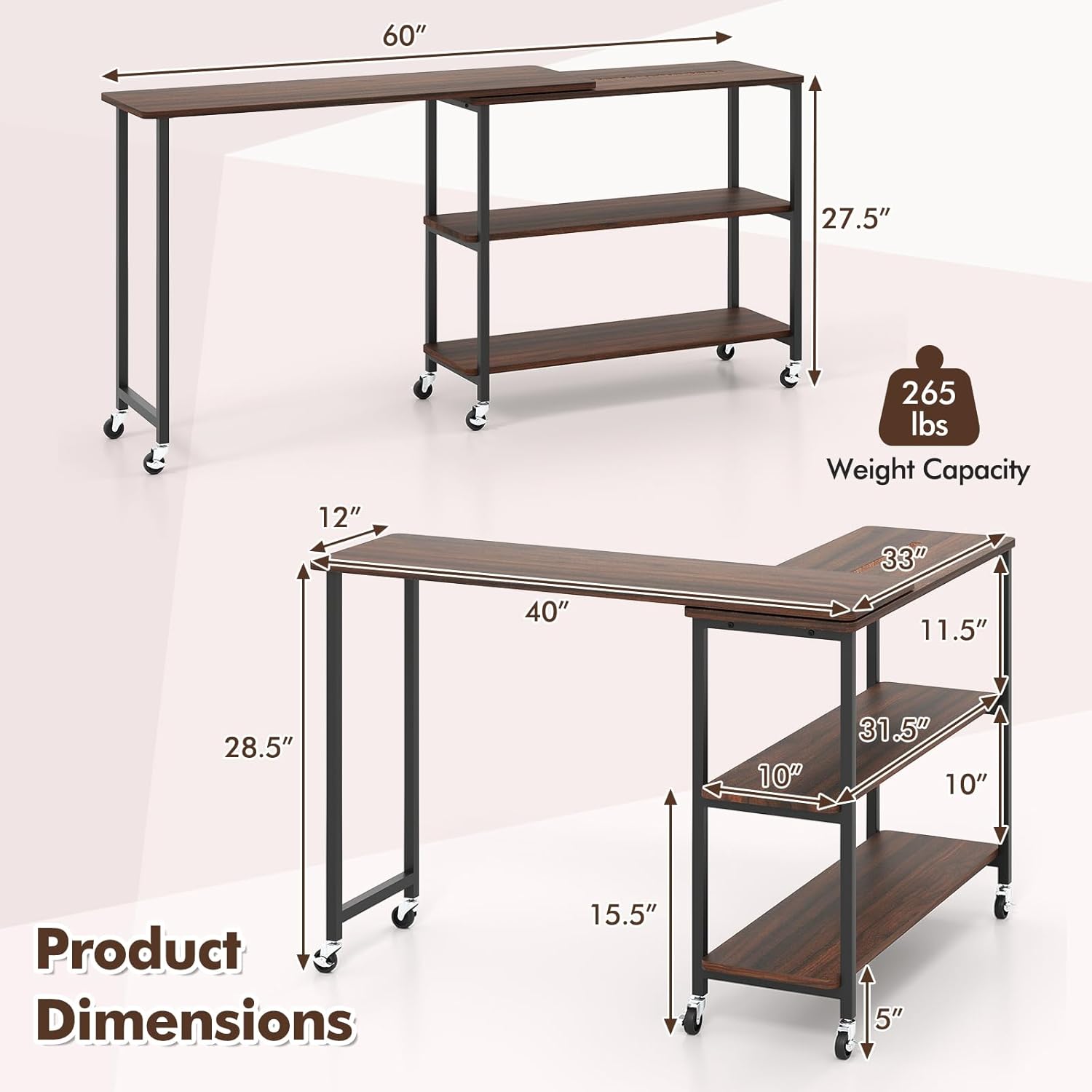 360 °   Obrotowy stolik boczny – Desk Setup Ideas recenzja i cena