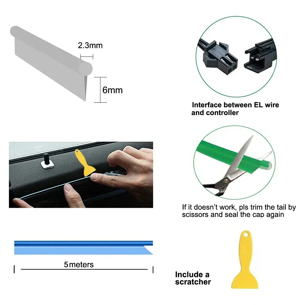 1/3/5M Samochodowa Lampa Dekor – Ambient Light Bar Usb recenzja i cena