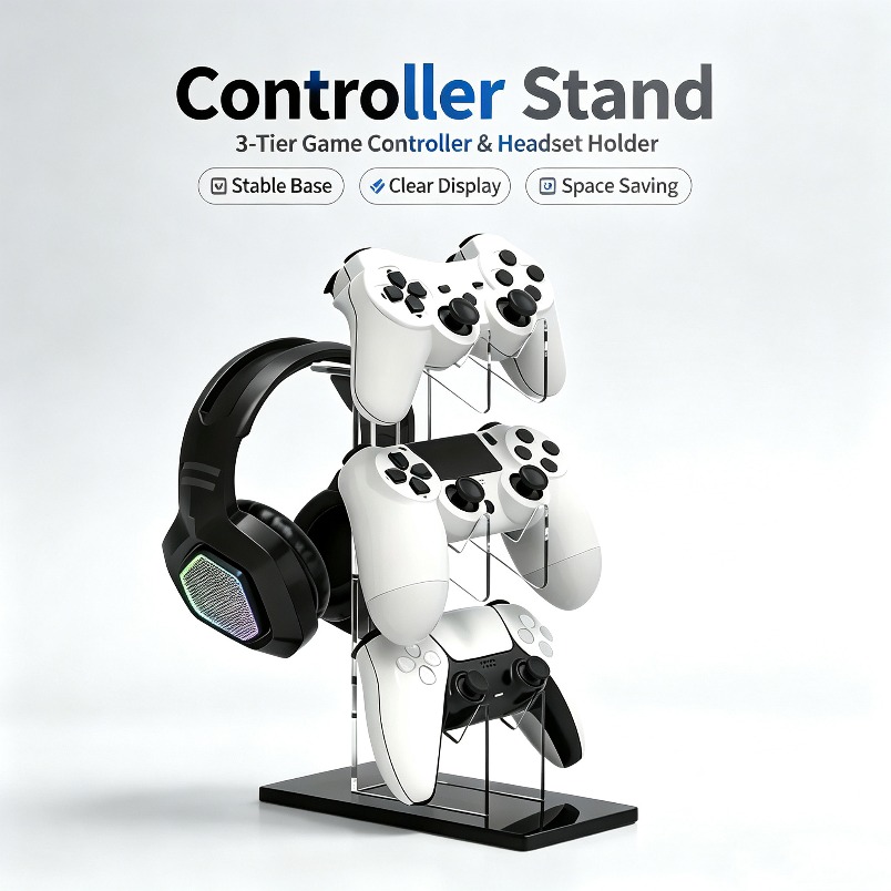 Stojak na kontrolery, 3-poziom – Desk Setup Headphone Stand recenzja i cena