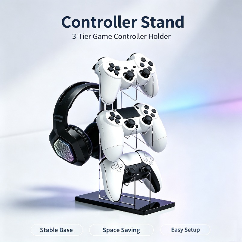 Stojak na gry 3-poziomowy, uch – Desk Setup Headphone Stand recenzja i cena